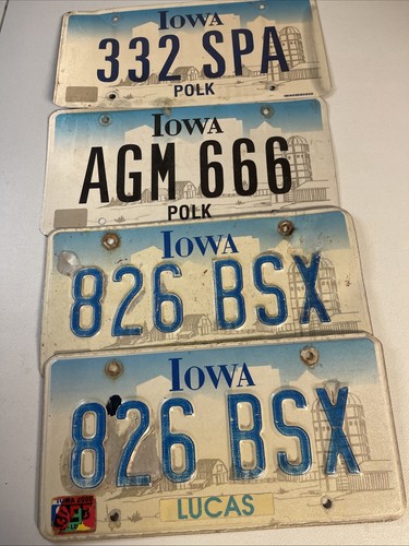 4 Expired Iowa License Plates Polk and Lucas County Wall Decor Crafts - Picture 3 of 3