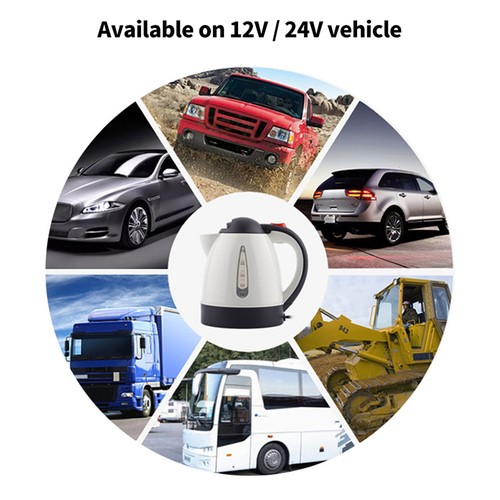 ∶1000mL Car Electric Kettle 12V 150W Portable Cigarette Lighter Kettle For Trip - Picture 3 of 8