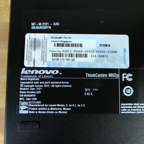 Lenovo ThinkCentre M92p Tiny PC Intel i5-3470T 8GB RAM 256GB SSD Windows 10 Pro - Picture 7 of 7