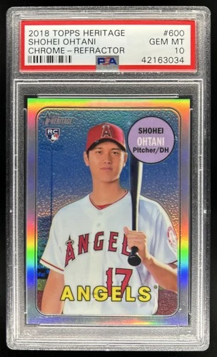 2018 Topps Heritage Shohei Ohtani Chrome RC Refractor #/569 Angels PSA 10