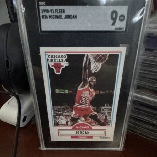 Fleer 1990-91 Michael Jordan #26 SGC 9 Chicago Bulls Basketball Trading Card