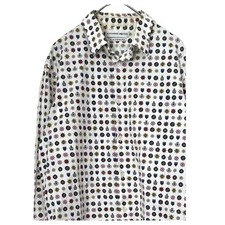 ALEXANDER McQUEEN Long Sleeve Patterned Shirt 100% Cotton White M F/S