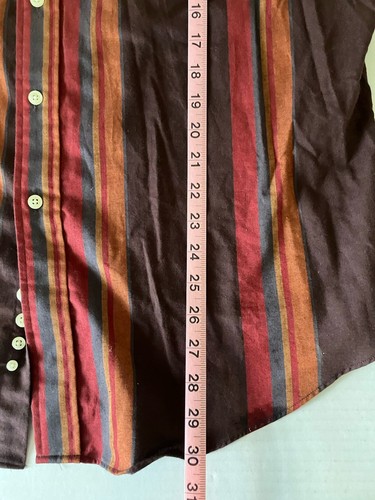 Camisa Hunt Club Abotonada Para Hombre XL Naranja Marrón Rojo Rayas Manga Larga Nueva con Etiquetas Nos - Imagen 8 de 9