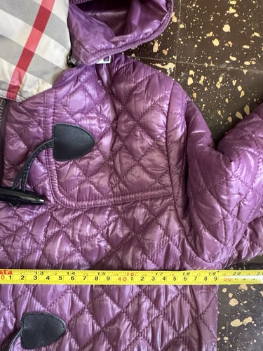 Burberry London Women’s Size 6 Purple Nylon Puffer Coat Toggle Closure Hooded - Picture 9 of 13