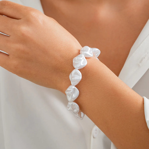 Bracciali Moda Natale Donna Nuovi Vintage Irregolari Imitazione Cuore Perla - Foto 3 di 26