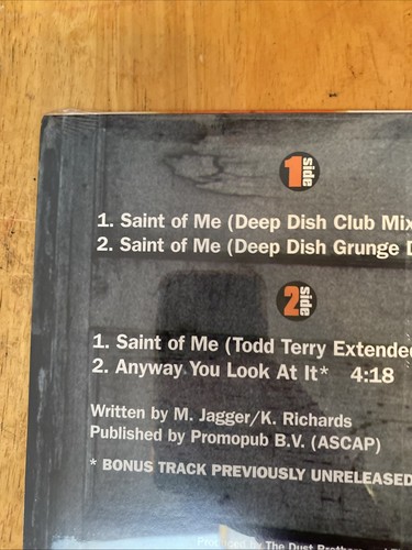 Rolling Stones Saint Of Me US Vinyl 12” Maxi Single Still Sealed - Picture 7 of 10