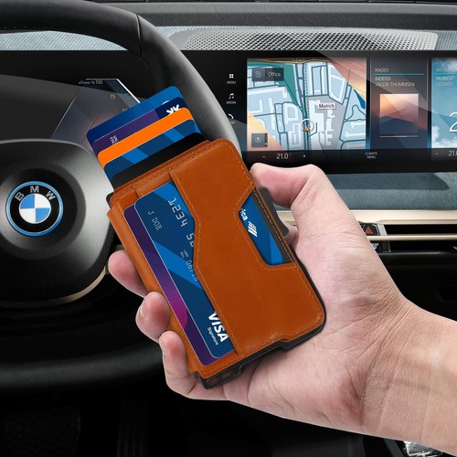 Geldbörse für Männer, Slim Wallet für Männer mit Geldklammer, Pop Up Kartenetui, RFID B... - Bild 3 von 6