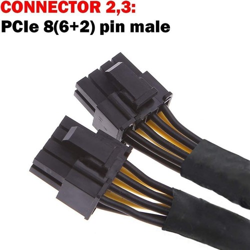 2 Stück GPU VGA PCIe 8 Pin Buchse auf Dual 2x 8 Pin 6+2 Stecker PCI Netzteil - Bild 3 von 5