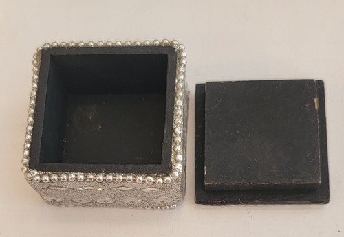Shiny Glitter Painted Trinket Ring Treasure Box Small Sequin Embellished- - Picture 4 of 5