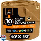 Xpose Safety Canvas Tarp - 10oz Tan Canvas Tarps Heavy Duty Water