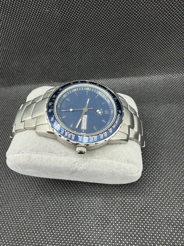 Reloj BMW Swiss Cuarzo Esfera Azul Acero Inoxidable Hombre Día Fecha 36 mm Foto 4 de 4