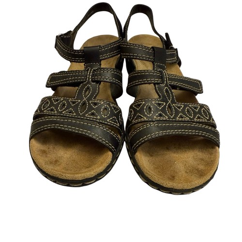 Clarks Collection Women’s Leisa Lucia Black Leather Sandals Size 7 M 15230 - Picture 2 of 10