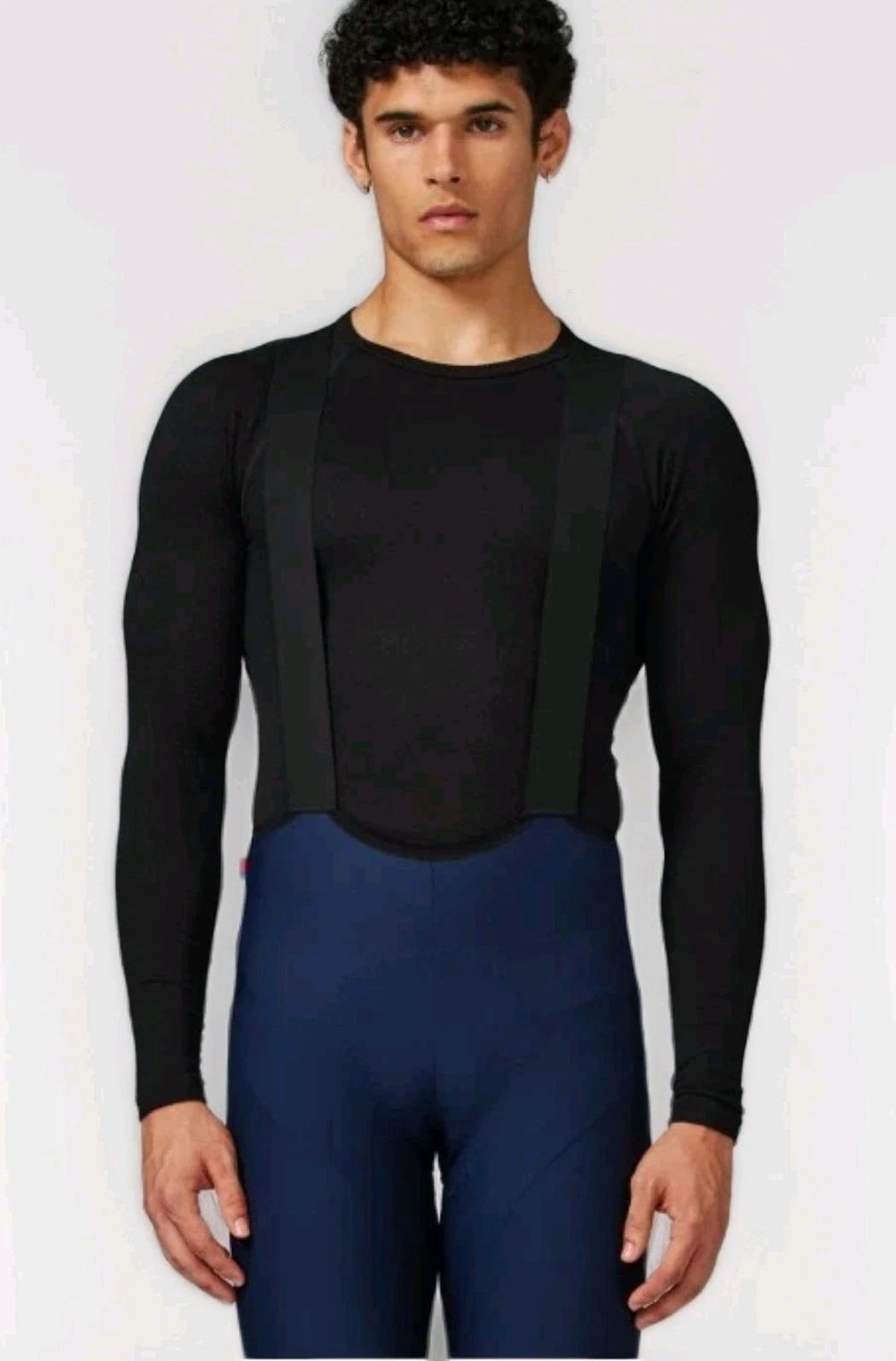 VELOCIO Shirt Men's XL Merino Mesh Black Long Sleeve Base Layer Cycling Jersey
