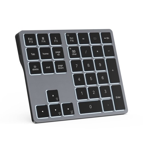 Doohoeek Backlit Bluetooth Numeric Keypad for Laptops and Computers, Number P...