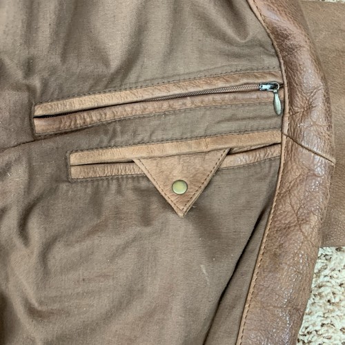 GUESS DE COLECCIÓN Hombres Marrón Talla XL Cuero Genuino Chaqueta Bombardero Hecha en Corea Envejecida - Imagen 7 de 24