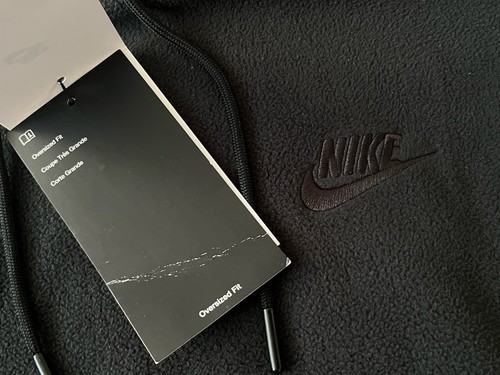 Nike Club Fleece + Polar Fleece Mens Pullover Hoodie Size LARGE Black - Picture 7 of 15