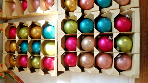 Shiny Brite Vintage Glass Christmas Tree Ornaments Original Box Holiday lot - Bild 5 von 14