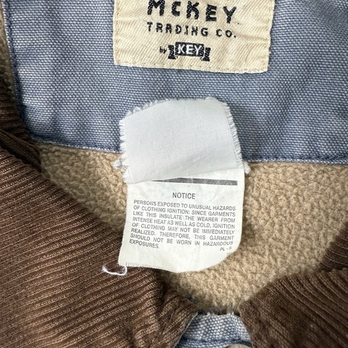 Lakin McKey Chore Mantel Herren Canvas Scheune Fleece gefüttert Workwear blau distressed XL - Bild 4 von 24