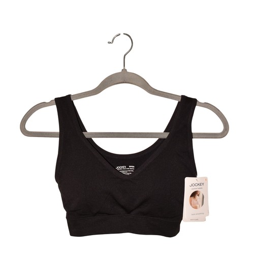 JOCKEY NEW $32 Black Seam-Free Bralette Back Smoothing Microfiber Stretch Small
