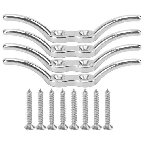 4in Stainless Steel Boat Rope Cleats Hook Flagpole Rope Cleats With Mounting YS - Picture 9 of 12