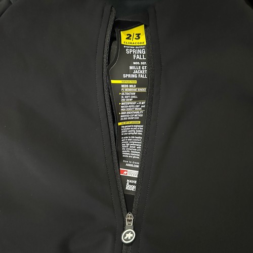 Assos Men’s Black Logo Print Full Zip Ritter Kapsel Mille GT Cycling Jacket M - Picture 9 of 19