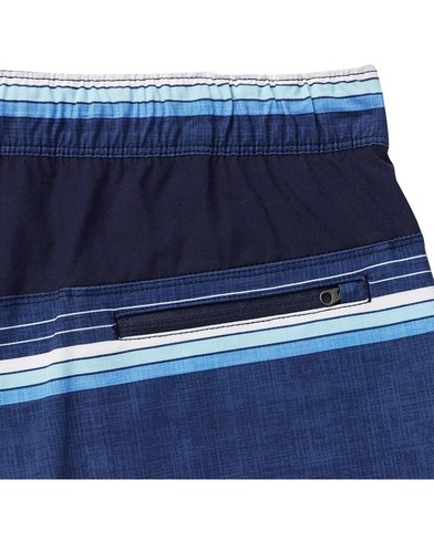 Speedo Men's Small Swim Trunk Knee Length Tech Volley Blue Stripe - Picture 4 of 21