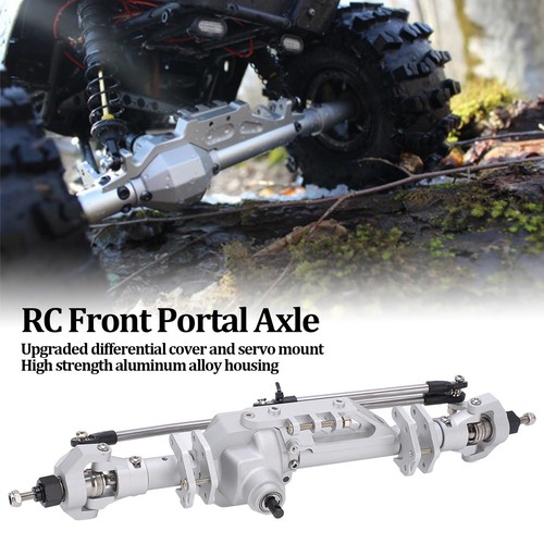 (Silber)RC Portalachse CNC Universal Vorderachse Aluminium für Axial Wraith HO - Bild 13 von 22
