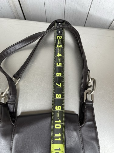 Vintage Guess Brown Faux Leather Shoulder Bag Tote Minimalist G Logo Purse Y2K - Picture 8 of 8