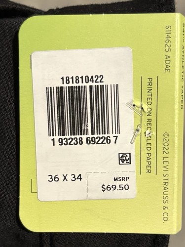 Levi’s 541 Athletic Taper Flex Stretch Jeans Men’s 36x34 Black NWT List $69 - Picture 11 of 11