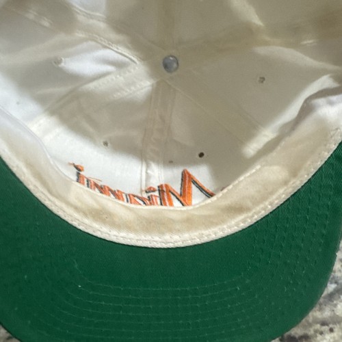 Miami Hurricanes The Game Hat Cap White Green Snapback Vintage Preowned Cpix - Picture 6 of 7
