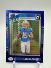2024 Panini Donruss Optic - Rated Rookie Ladd McConkey #266 Blue Hyper Prizm RC
