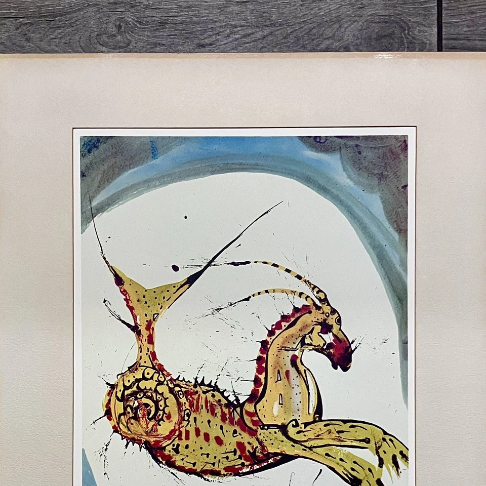 SALVADOR DALÍ (1904-89) / LITOGRAFÍA ZODIACO ORIGINAL 1969 / 14x18 / CAPRICORNIO Foto 3 de 4