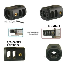 Muzzle Brake 1/2x28 TTI Compensator For Glock 9mm