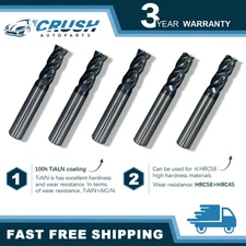 5PCS 1/4" 4 FLUTE LONG CARBIDE END MILL -TiALN COATED