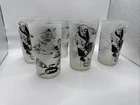 Set of 6 Vintage CURLING 12 Oz. Frosted BAR GLASSES Clear Glass