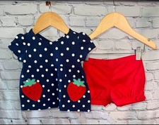 Carters Child of Mine Strawberry Outfit Set Bloomer Shorts Summer Size 12 mo