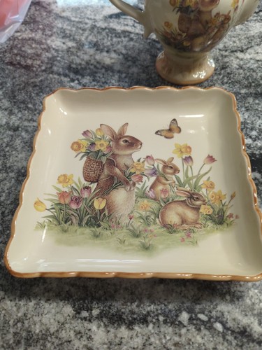 Juego de té vintage Cracker Barrel Easter Traditions - tetera crema azucarero bandeja - Imagen 13 de 16
