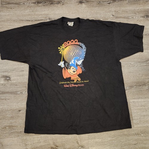 Vintage 2000 Walt Disney World T-Shirt 2XL Epcot Sorcerer Mickey Future Y2K - Picture 3 of 11