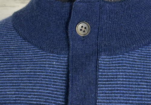 EXC! Peter Millar Size XL Mens 100% Merino Wool 1/4 Zip Sweater Blue Fine Stripe - Picture 2 of 17