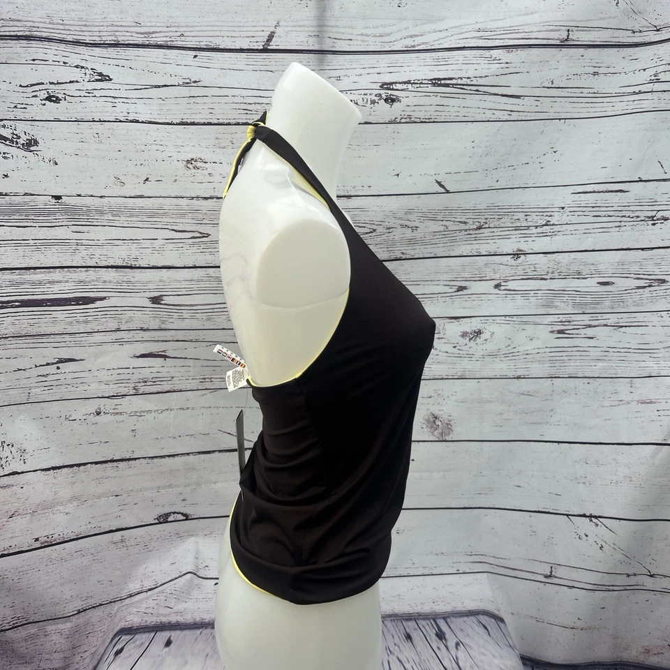 Moontide BNWT Deporte Cami Reversible Sólidos Cocao Narciso Reino Unido 14 Traje de Baño Verano Foto 4 de 4