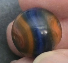 Vintage .60" Akro Agate Blues and Browns Marble