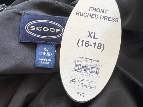 Abito nero SCOOP taglia XL taglia 16-18 vestito increspato davanti - Foto 6 di 6