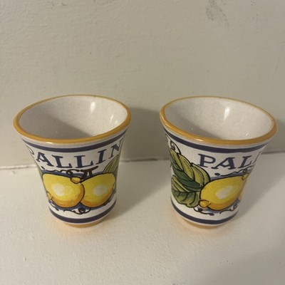 Deruta Pallini Limoncello Ceramic Shot Glasses Set of 2 DERUTA ITALY