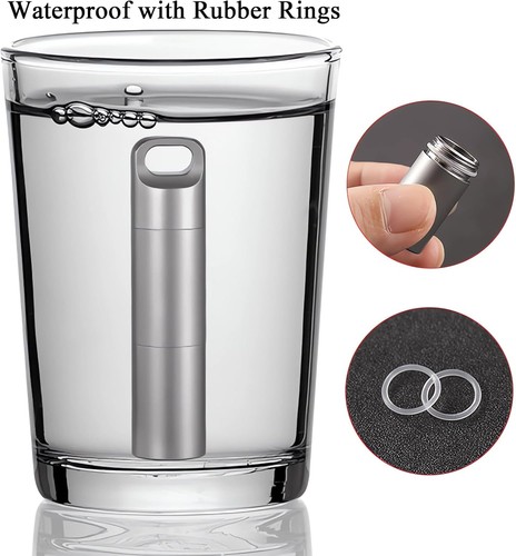 Small Keychain Pill Holder,304 Stainless Steel Portable Pill Case Organizer f... - Picture 5 of 7