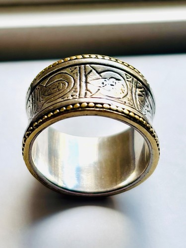 Konstantino Original 18K Gold and Silver Icons Engraved Ring - Picture 3 of 9