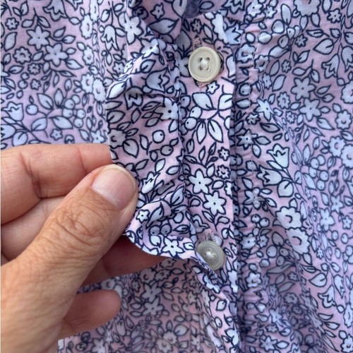 J Crew Women’s L Lavender Floral Ruffle Cap Sleeve Cotton Button Down Top - Picture 6 of 11