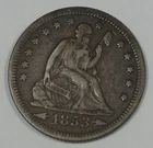 1853-O Liberty Seated Quarter with Arrows & Rays VERY FINE Silver 25c