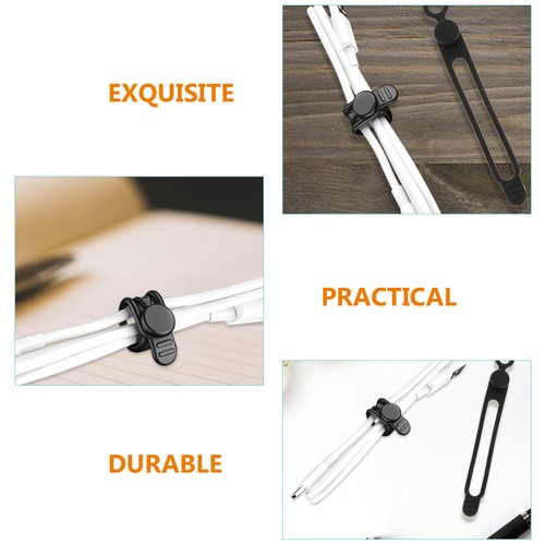 10 Pcs Cable Processor Set Silicone Ties Cord Organizer Wraps - Afbeelding 8 van 12