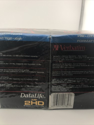 Dyskietka Verbatim Datalife MF 2HD 3,5" 2 MB IBM Cap. 2MB Nowy - Zdjęcie 10 z 13