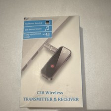 C28 Wireless HiFi Stereo Bluetooth Transmitter Receiver 2-in-1 Aux Adapter Black